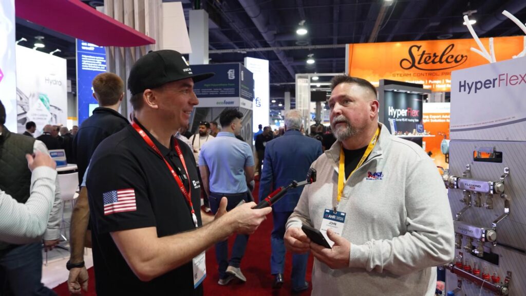 Daniel Dramshev talks to John Morrissey of Mechanical Systems, Inc. at AHR Expo