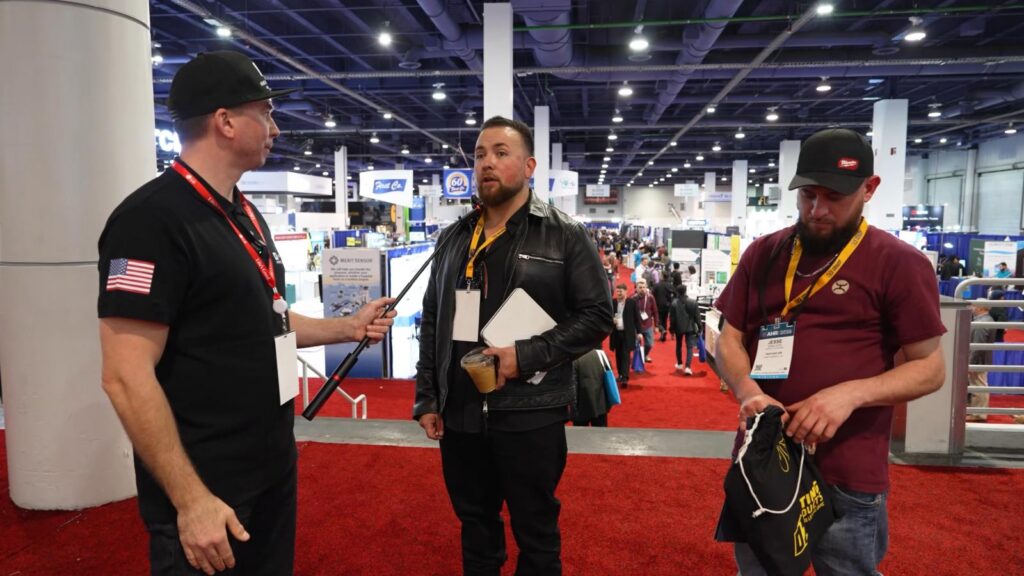Randy Callan and Jesse Cock explain their review strategy to Daniel Dramshev