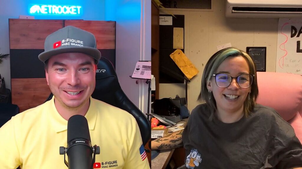 Daniel Dramshev and Amber DeLong of DeLong & Sons HVAC talk about Housecall Pro automations on the 8-Figure HVAC Brands Podcast